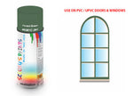 Forest Green BS381C282 Window and door upvc pvc scratch scuff repar in colour GREEN gloss, matt, satin spray for windows and doors