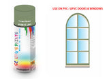 Forest Green BS381C283 Window and door upvc pvc scratch scuff repar in colour GREEN gloss, matt, satin spray for windows and doors