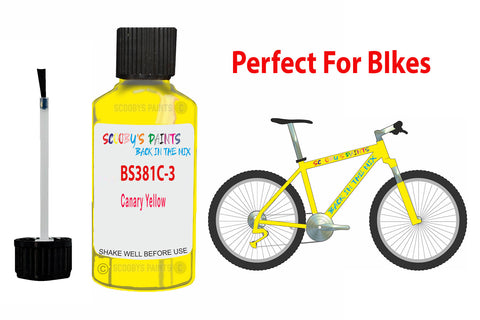 Bs381C 309 Canary Yellow Bicycle Frame Acrylic Yellow Metal Bike Touch Up Paint
