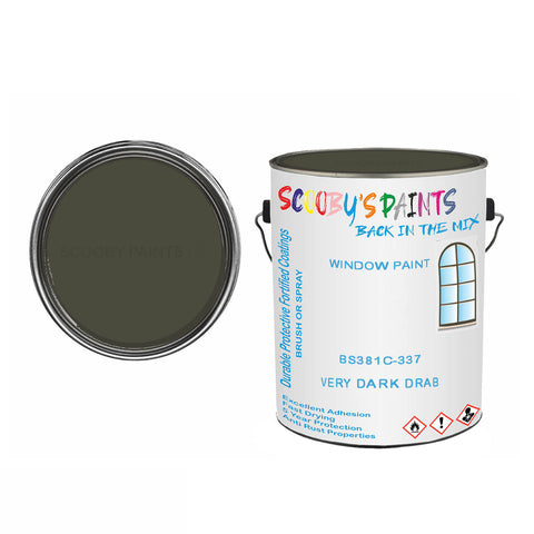 Very Dark Drab Bs381C-337 Window Door Paint Brush Or Spray Pvc Upvc Brown Tin