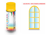 Golden Yellow BS381C356 Window and door upvc pvc scratch scuff repar in colour yellow gloss, matt, satin spray for windows and doors