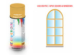 Middle Buff BS381C359 Window and door upvc pvc scratch scuff repar in colour yellow gloss, matt, satin spray for windows and doors