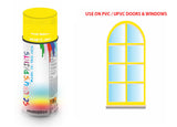 Bold Yellow BS381C363 Window and door upvc pvc scratch scuff repar in colour yellow gloss, matt, satin spray for windows and doors