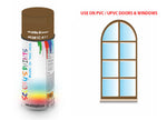 Middle Brown BS381C411 Window and door upvc pvc scratch scuff repar in colour brown gloss, matt, satin spray for windows and doors