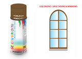 Middle Brown BS381C411 Window and door upvc pvc scratch scuff repar in colour brown gloss, matt, satin spray for windows and doors