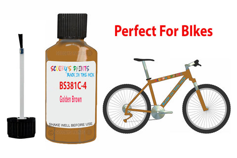 Bs381C 414 Golden Brown Bicycle Frame Acrylic Gold Metal Bike Touch Up Paint