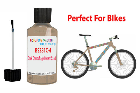 Bs381C 420 Dark Camouflage Desert Sand Bicycle Frame Acrylic Beige Metal Bike Touch Up Paint