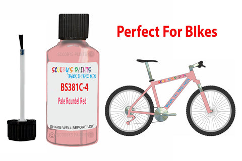 Bs381C 454 Pale Roundel Red Bicycle Frame Acrylic Pink Metal Bike Touch Up Paint