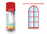 Post Office Red BS381C538 Window and door upvc pvc scratch scuff repar in colour RED gloss, matt, satin spray for windows and doors