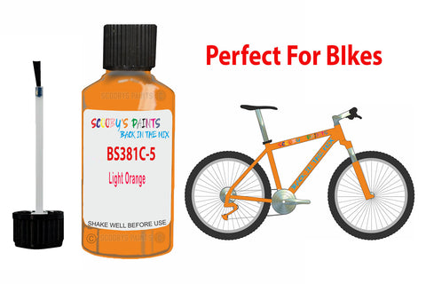 Bs381C 557 Light Orange Bicycle Frame Acrylic Orange Metal Bike Touch Up Paint