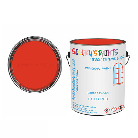 Bold Red Bs381C-564 Window Door Paint Brush Or Spray Pvc Upvc Red Tin