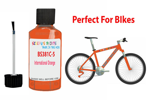 Bs381C 592 International Orange Bicycle Frame Acrylic Orange Metal Bike Touch Up Paint
