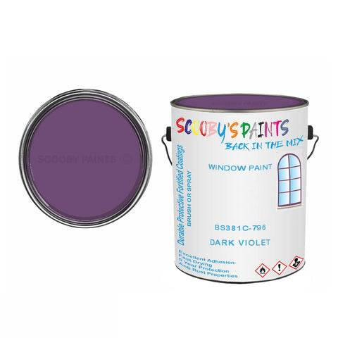 Dark Violet Bs381C-796 Window Door Paint Brush Or Spray Pvc Upvc Purple-Violet Tin
