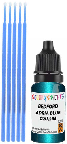 Close-up chip repair on 2003-2013 Bedford All in factory Adria Blue Metallic (paint code G2U,21M)