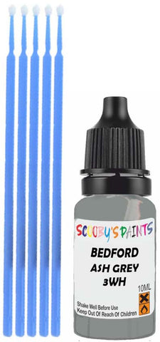 Close-up chip repair on 1965-1973 Bedford All in factory Ash Grey (paint code 3WH)