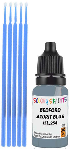 Close-up chip repair on 1986-1989 Bedford All in factory Azurit Blue Metallic (paint code 15L,254)