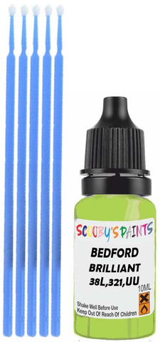 Close-up chip repair on 1978-1978 Bedford All in factory Brilliant Green (paint code 38L,321,UU)