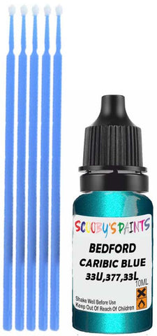 Close-up chip repair on 1992-1996 Bedford All in factory Caribic Blue Metallic (paint code 33U,377,33L)