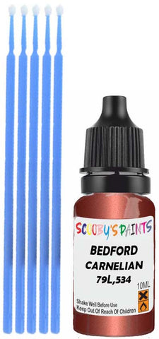 Close-up chip repair on 1981-1987 Bedford All in factory Carnelian Red Metallic (paint code 79L,534)