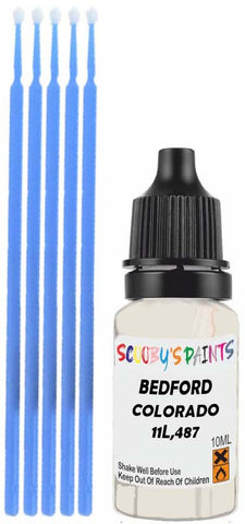 Close-up chip repair on 1997-1997 Bedford All in factory Colorado White (paint code 11L,487)