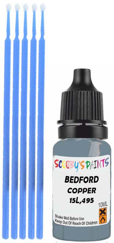 Close-up chip repair on 1999-2001 Bedford All in factory Copper Metallic (paint code 15L,495)