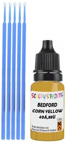 Close-up chip repair on 2001-2016 Bedford All in factory Corn Yellow (paint code 40A,88U)