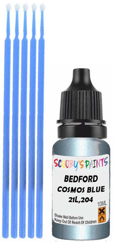 Close-up chip repair on 1969-1996 Bedford All in factory Cosmos Blue (paint code 21L,204)