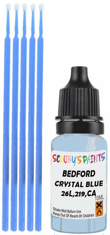 Close-up chip repair on 1977-1979 Bedford All in factory Crystal Blue (paint code 26L,219,CA)