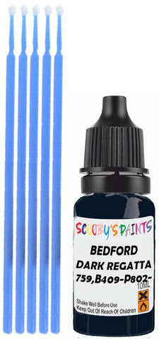 Close-up chip repair on 1995-1999 Bedford All in factory Dark Regatta (paint code 759,B409-P802-0)