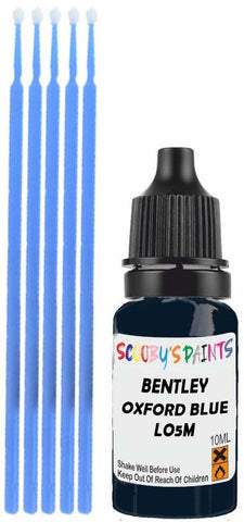 Close-up chip repair on 2006-2019 Bentley Arnage in factory Oxford Blue (paint code LO5M)