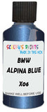 Detail brush applying Blue Metallic to a small door scratch on an Bmw Alpina B6, clean OEM finish