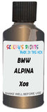 Detail brush applying Beige Metallic to a small door scratch on an Bmw Alpina, clean OEM finish