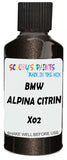Detail brush applying Black Metallic to a small door scratch on an Bmw Alpina, clean OEM finish