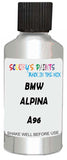 Detail brush applying White Metallic to a small door scratch on an Bmw Alpina, clean OEM finish