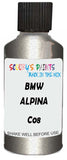 Detail brush applying Silver Metallic to a small door scratch on an Bmw Alpina, clean OEM finish