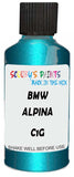 Detail brush applying Blue Metallic to a small door scratch on an Bmw Alpina, clean OEM finish