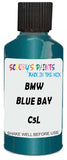 Detail brush applying Blue Metallic to a small door scratch on an Bmw Ix1, clean OEM finish