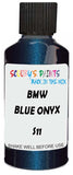 Detail brush applying Blue Metallic to a small door scratch on an Bmw 7-Series, clean OEM finish