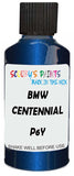 Detail brush applying Blue Metallic to a small door scratch on an Bmw 7-Series, clean OEM finish