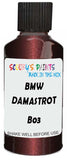 Detail brush applying Red Metallic to a small door scratch on an Bmw 5-Series Touring, clean OEM finish