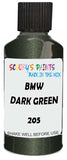 Detail brush applying Green Metallic to a small door scratch on an Bmw 7-Series, clean OEM finish