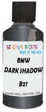 Detail brush applying Black Metallic to a small door scratch on an Bmw 6-Series Gt, clean OEM finish
