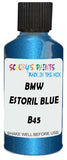Detail brush applying Blue Metallic to a small door scratch on an Bmw M3, clean OEM finish