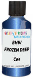 Detail brush applying Blue Metallic to a small door scratch on an Bmw 5-Series Limousine, clean OEM finish