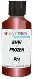 Detail brush applying Red Metallic to a small door scratch on an Bmw M3, clean OEM finish