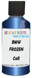 Detail brush applying Blue Metallic to a small door scratch on an Bmw Ix2, clean OEM finish