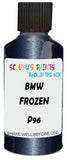 Detail brush applying Blue Metallic to a small door scratch on an Bmw 7-Series, clean OEM finish