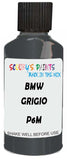 Detail brush applying Grey Metallic to a small door scratch on an Bmw M4, clean OEM finish