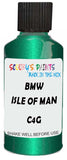 Detail brush applying Green Metallic to a small door scratch on an Bmw M3, clean OEM finish