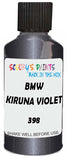 Detail brush applying Purple Metallic to a small door scratch on an Bmw 5-Series, clean OEM finish
